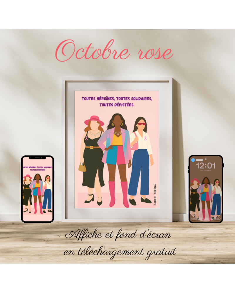 Octobre Rose – Affiche gratuite à télécharger | Carrie x Serena