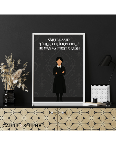 Affiche Wednesday Addams – Citation culte | Carrie x Serena
