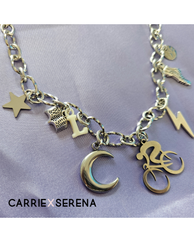 Collier personnalisé “Lorianne” – Bijou argenté sport & style | Carrie X Serena